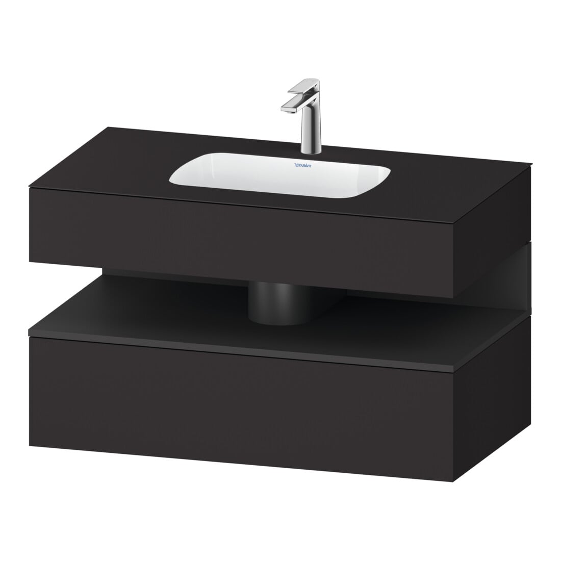 Duravit Einbauwaschtisch-Möbel-Set Qatego 100x55x60cm, gra m/Gr matt, Konsolen-Waschtischunterbau