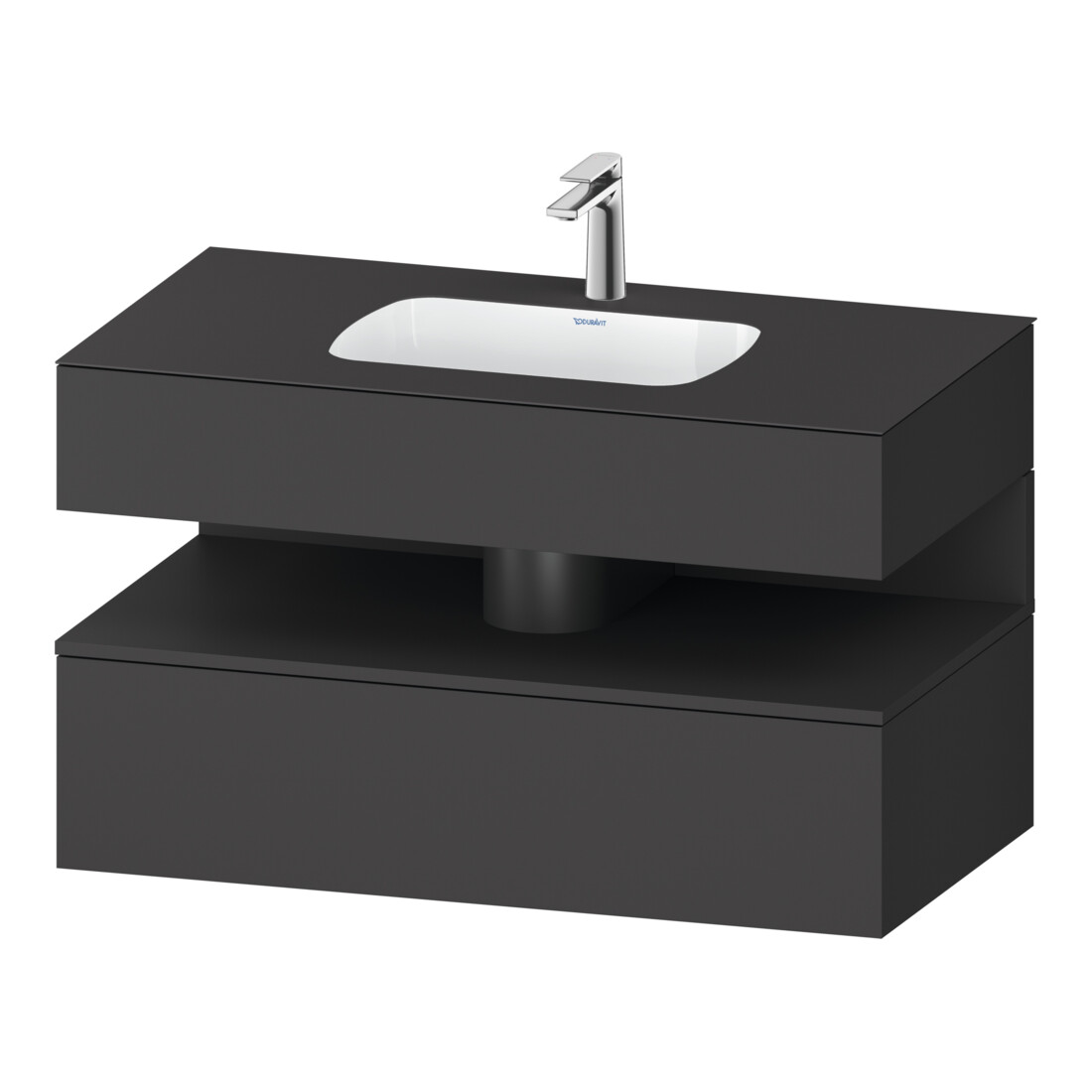 Duravit Einbauwaschtisch-Möbel-Set Qatego 100x55x60cm, gra m, Kon-WTU, Nischenb