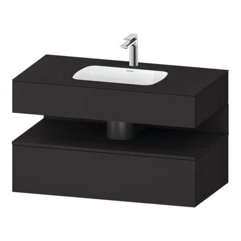 Duravit Einbauwaschtisch-Möbel-Set Qatego 100x55x60cm, gra m, Kon-WTU, Nischenb
