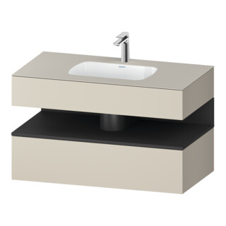 Duravit Einbauwaschtisch-Möbel-Set Qatego 100x55x60cm, gra m/ta m, Kon-WTU, B