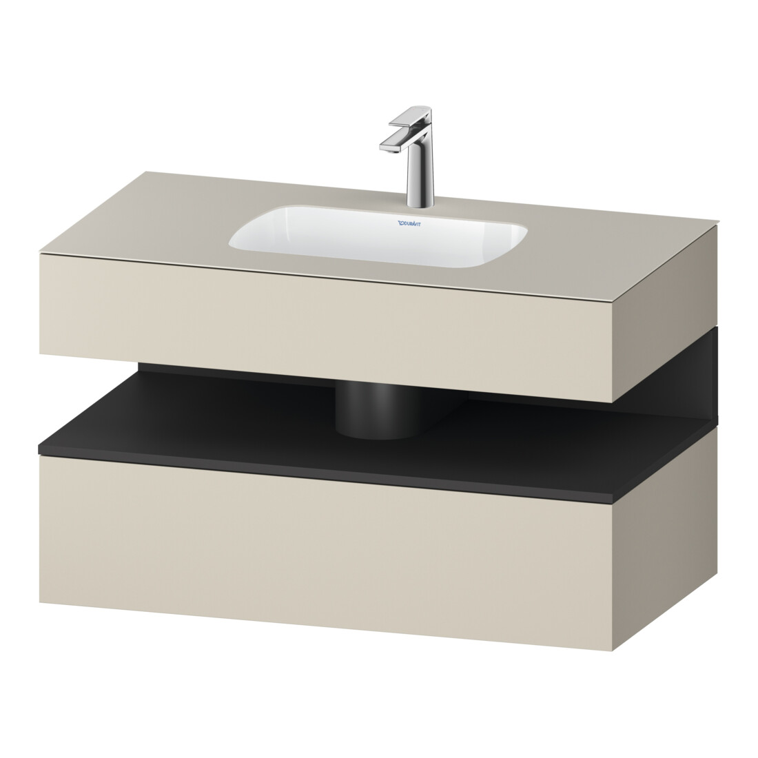 Duravit Einbauwaschtisch-Möbel-Set Qatego 100x55x60cm, gra m/ta m, Kon-WTU, B