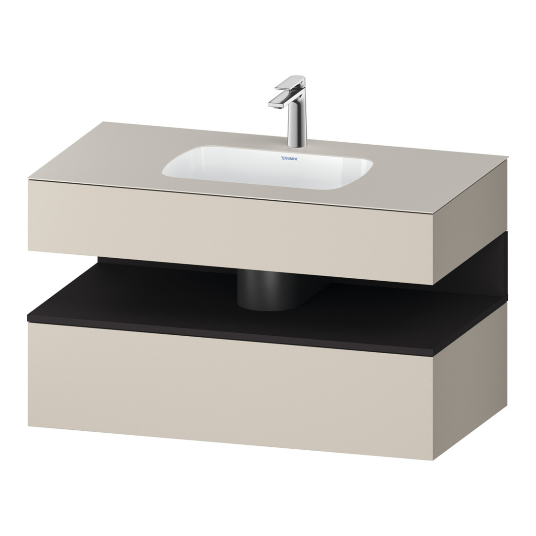 Duravit Einbauwaschtisch-Möbel-Set Qatego 100x55x60cm, gra m/ta m, Kon-WTU, B