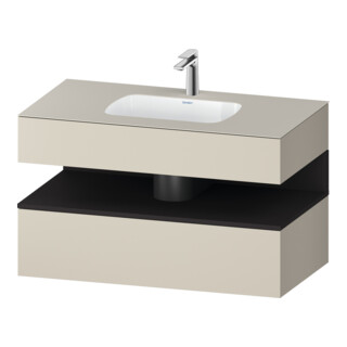 Duravit Einbauwaschtisch-Möbel-Set Qatego 100x55x60cm, gra m/ta m, Kon-WTU, B