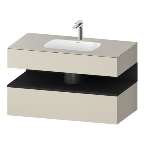 Duravit Einbauwaschtisch-Möbel-Set Qatego 100x55x60cm, gra m/ta m, Kon-WTU, B
