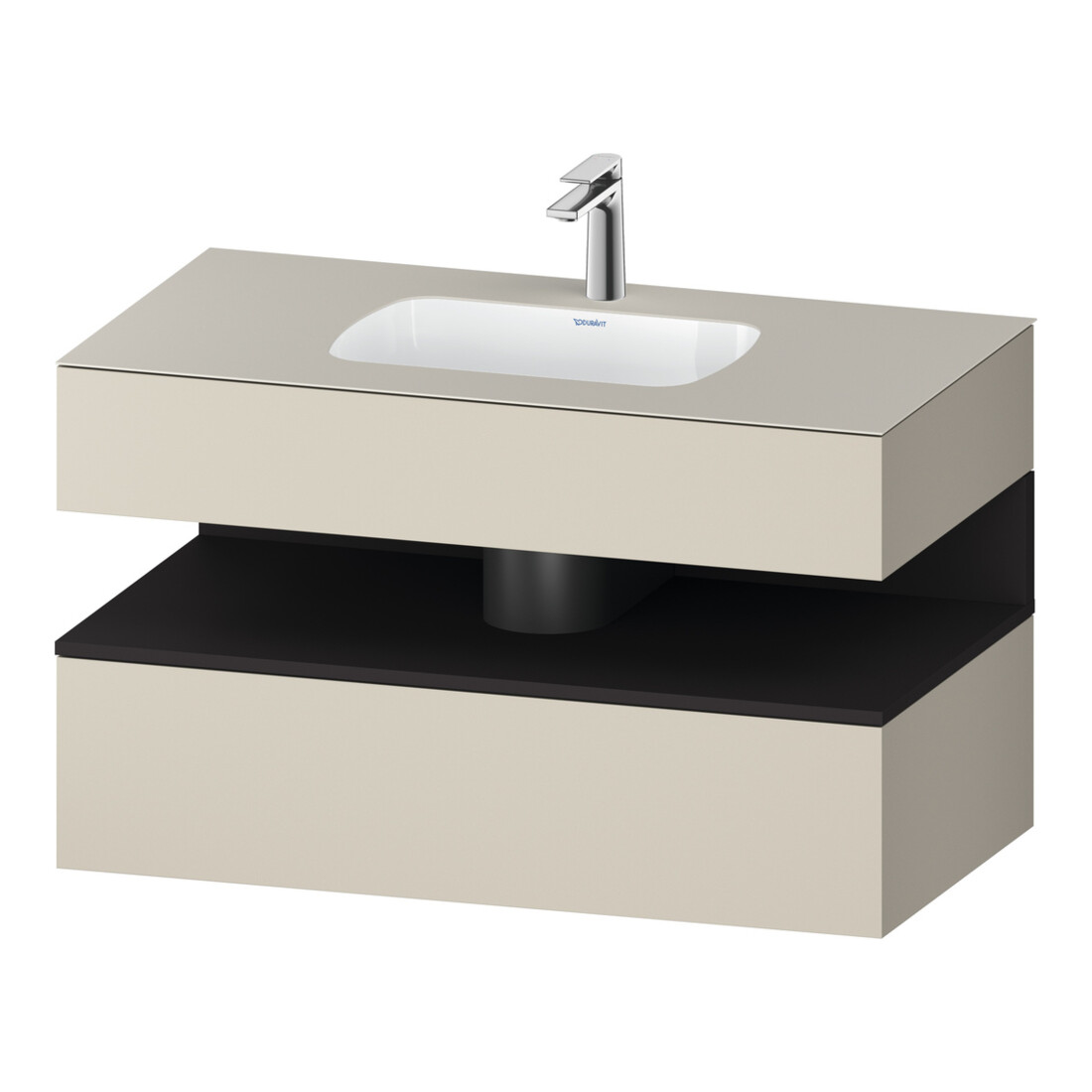 Duravit Einbauwaschtisch-Möbel-Set Qatego 100x55x60cm, gra m/ta m, Kon-WTU, B
