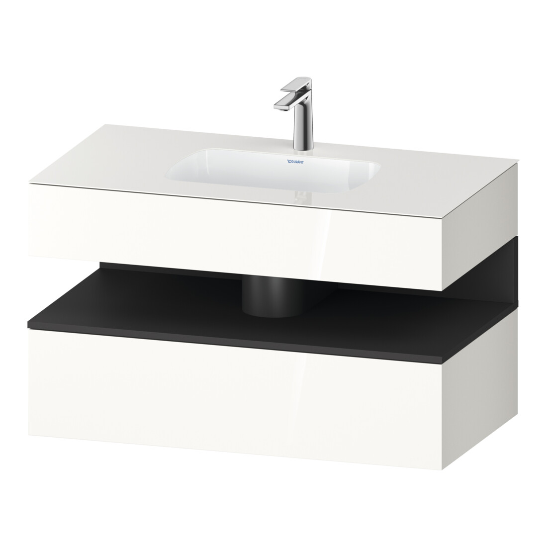 Duravit Einbauwaschtisch-Möbel-Set Qatego 100x55x60cm, gra m/we g, Kon-WTU, B