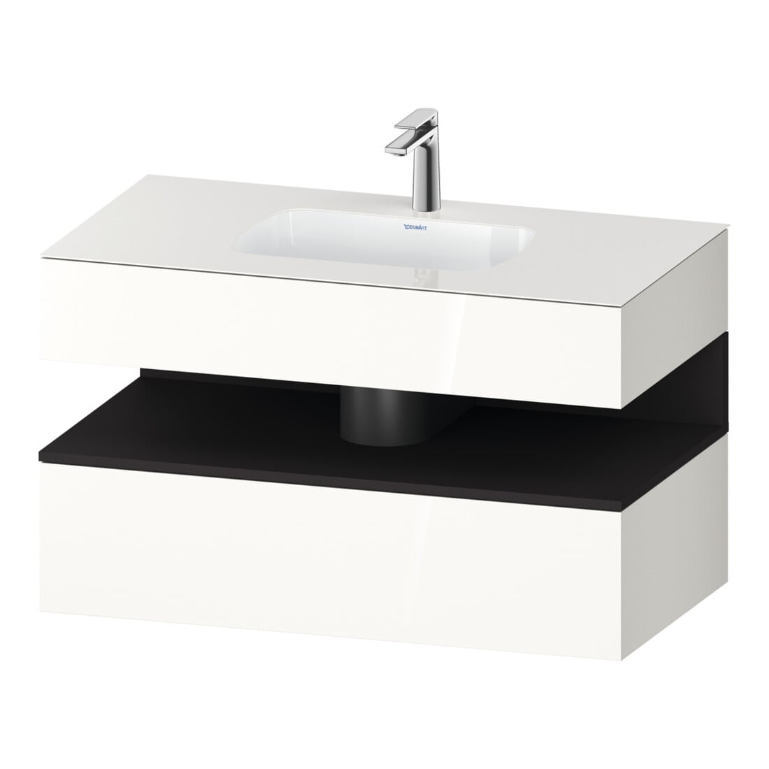 Duravit Einbauwaschtisch-Möbel-Set Qatego 100x55x60cm, gra m/we g, Kon-WTU, B