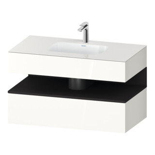 Duravit Einbauwaschtisch-Möbel-Set Qatego 100x55x60cm, gra m/we hgl, Konsolen-Waschtischunterbau