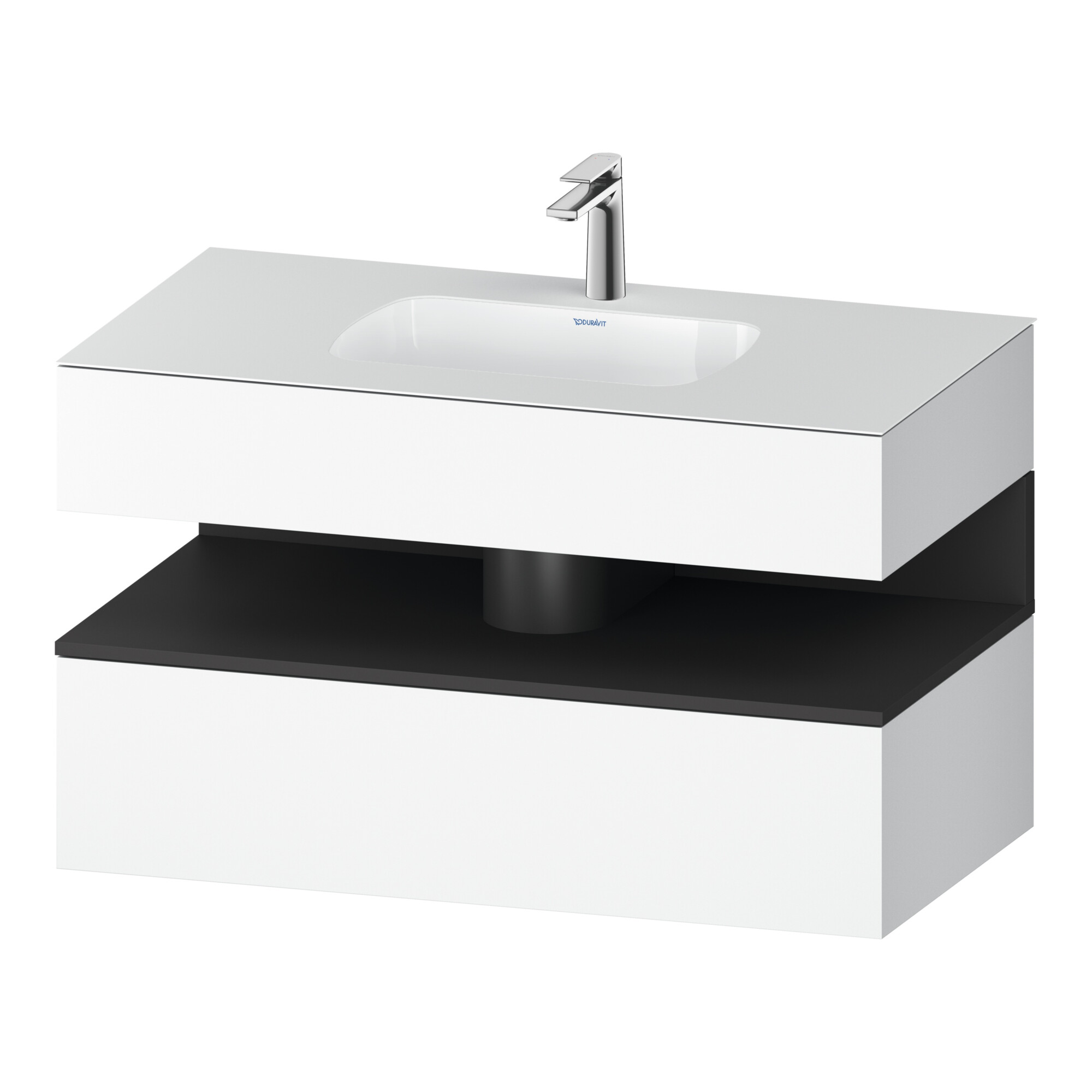 Duravit Einbauwaschtisch-Möbel-Set Qatego 100x55x60cm, gra m/we m, Kon-WTU, B