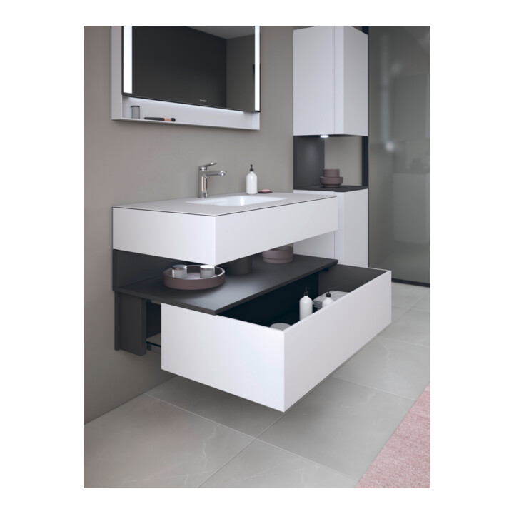 Duravit Einbauwaschtisch-Möbel-Set Qatego 100x55x60cm, gra m/we m, Kon-WTU, B