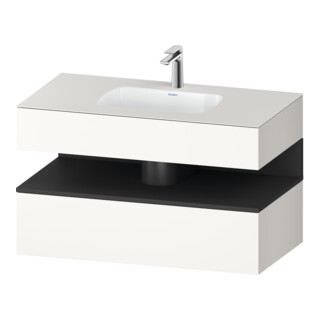 Duravit Einbauwaschtisch-Möbel-Set Qatego 100x55x60cm, gra m/we m, Kon-WTU, B