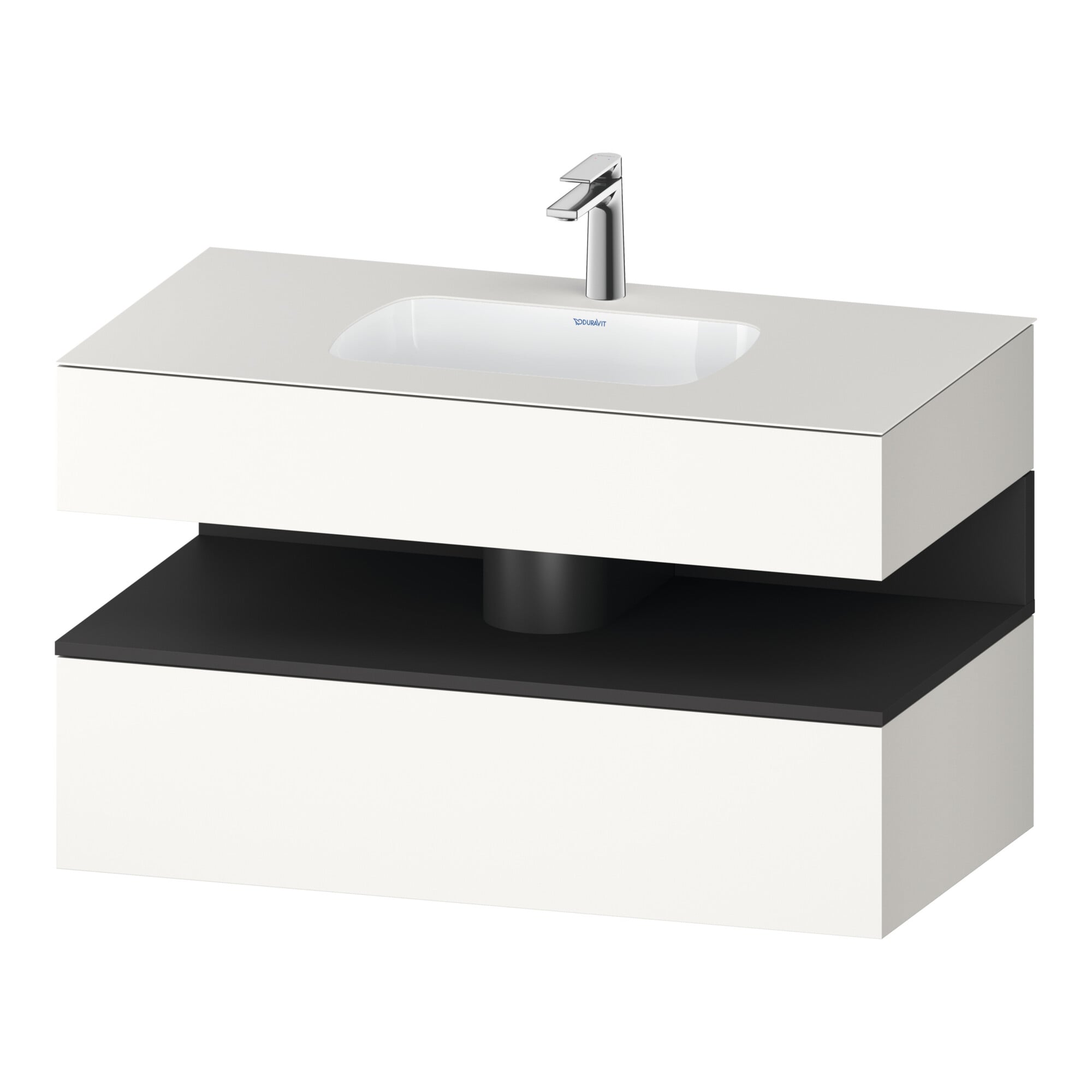 Duravit Einbauwaschtisch-Möbel-Set Qatego 100x55x60cm, gra m/we m, Kon-WTU, B