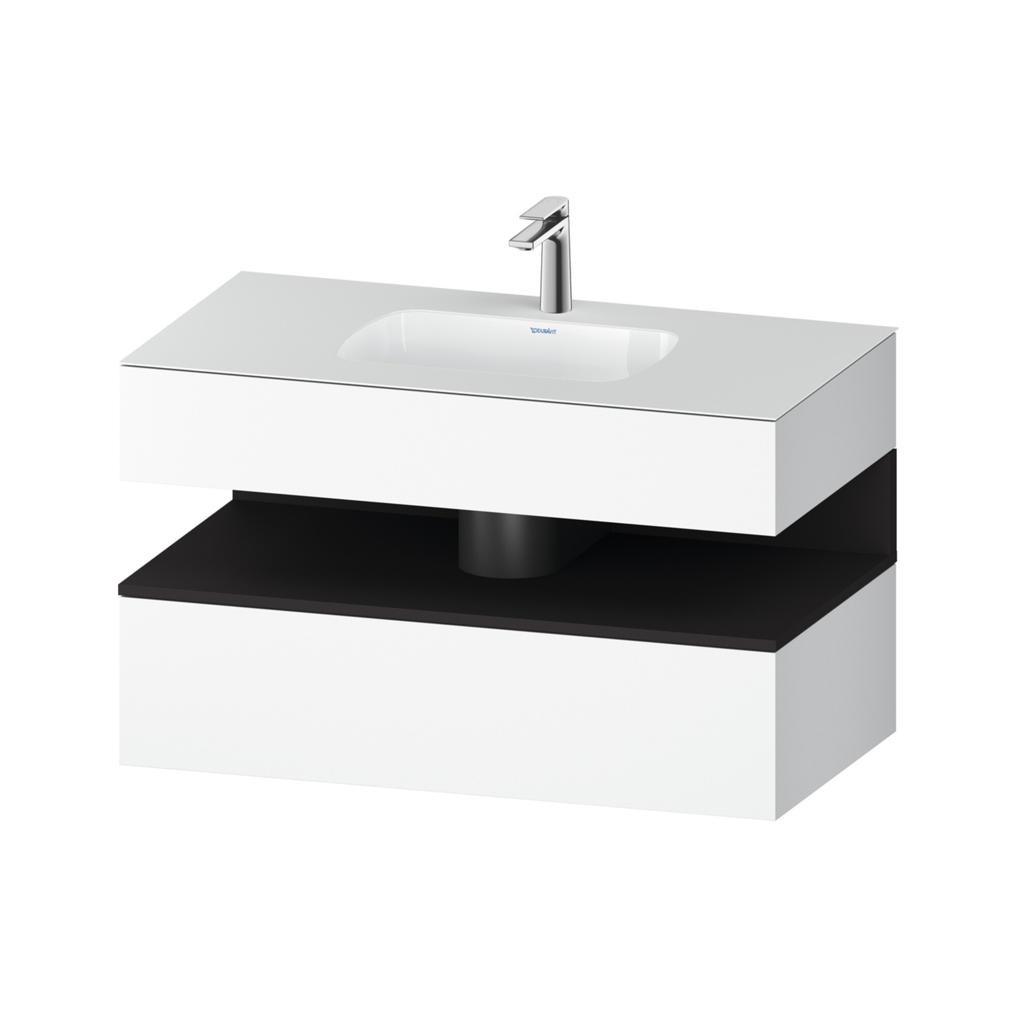 Duravit Einbauwaschtisch-Möbel-Set Qatego 100x55x60cm, gra m/we m, Kon-WTU, B
