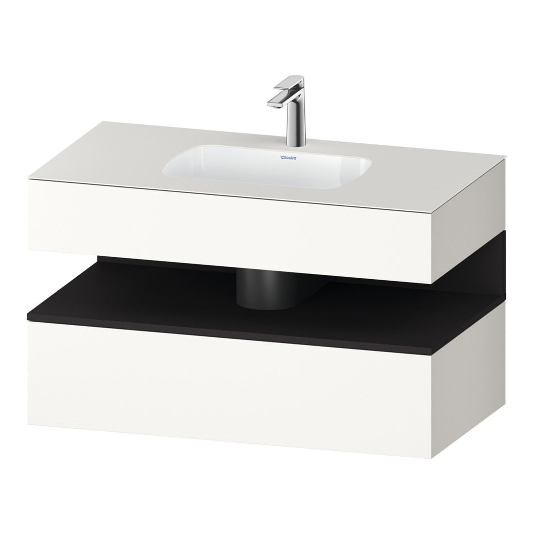 Duravit Einbauwaschtisch-Möbel-Set Qatego 100x55x60cm, gra m/we m, Kon-WTU, B