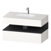 Duravit Einbauwaschtisch-Möbel-Set Qatego 100x55x60cm, gra m/we matt, Konsolen-Waschtischunterbau