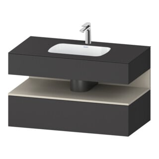 Duravit Einbauwaschtisch-Möbel-Set Qatego 100x55x60cm, T m/Gr ma, Konsolen-Waschtischunterbau