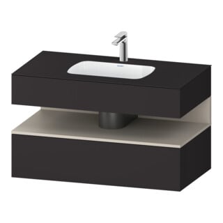 Duravit Einbauwaschtisch-Möbel-Set Qatego 100x55x60cm, T m/Grap matt, Konsolen-Waschtischunterbau