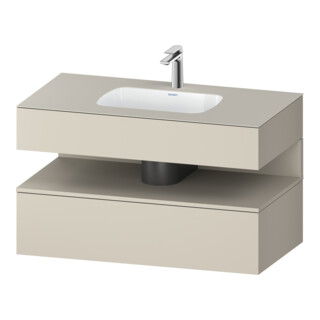 Duravit Einbauwaschtisch-Möbel-Set Qatego 100x55x60cm, T m, Konsolen-Waschtischunterbau, Nischenb