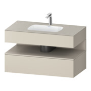 Duravit Einbauwaschtisch-Möbel-Set Qatego 100x55x60cm, T m/tau matt, Konsolen-Waschtischunterbau