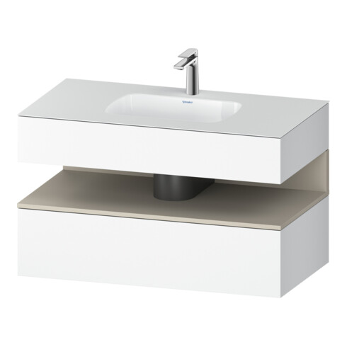 Duravit Einbauwaschtisch-Möbel-Set Qatego 100x55x60cm, T m/we ma, Konsolen-Waschtischunterbau