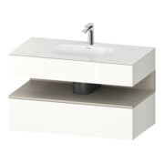 Duravit Einbauwaschtisch-Möbel-Set Qatego 100x55x60cm, T matt/we hgl, Konsolen-Waschtischunterbau