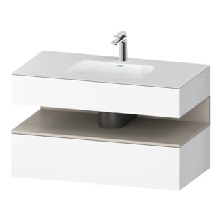 Duravit Einbauwaschtisch-Möbel-Set Qatego 100x55x60cm, T matt/we ma, Konsolen-Waschtischunterbau