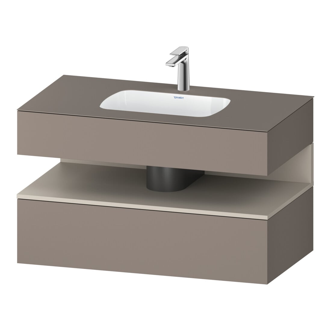 Duravit Einbauwaschtisch-Möbel-Set Qatego 100x55x60cm, Tau m/bas ma, Konsolen-Waschtischunterbau