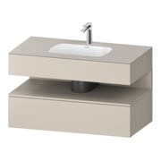 Duravit Einbauwaschtisch-Möbel-Set Qatego 100x55x60cm, Tau ma, Konsolen-Waschtischunterbau