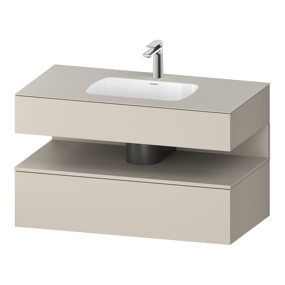 Duravit Einbauwaschtisch-Möbel-Set Qatego 100x55x60cm, Tau ma, Konsolen-Waschtischunterbau