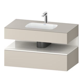 Duravit Einbauwaschtisch-Möbel-Set Qatego 100x55x60cm, w g/tau ma, Konsolen-Waschtischunterbau
