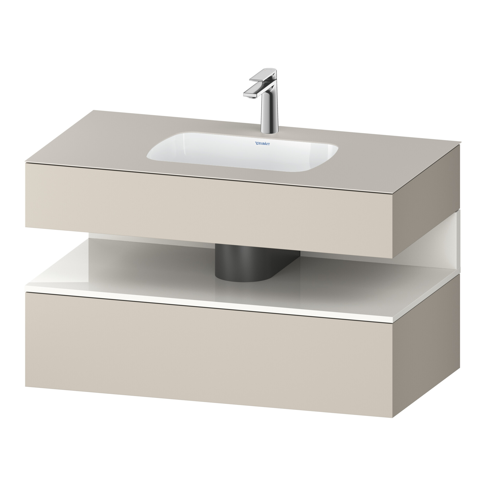 Duravit Einbauwaschtisch-Möbel-Set Qatego 100x55x60cm, w g/tau ma, Konsolen-Waschtischunterbau