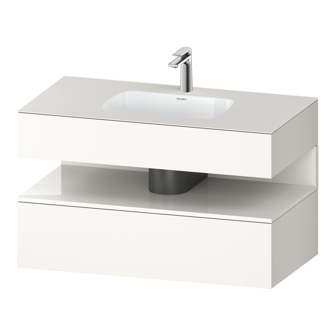 Duravit Einbauwaschtisch-Möbel-Set Qatego 100x55x60cm, w hgl/we m, Kon-WTU, B