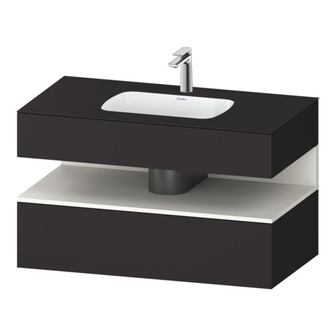 Duravit Einbauwaschtisch-Möbel-Set Qatego 100x55x60cm, w m/Gr matt, Konsolen-Waschtischunterbau