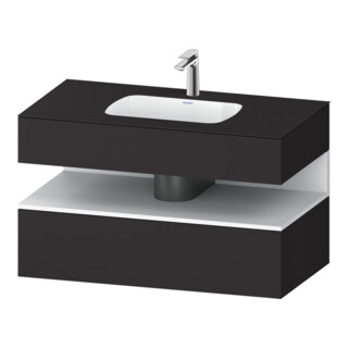 Duravit Einbauwaschtisch-Möbel-Set Qatego 100x55x60cm, w m/Grap matt, Konsolen-Waschtischunterbau