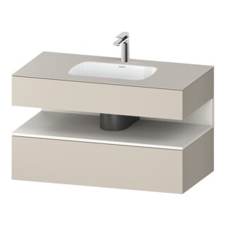 Duravit Einbauwaschtisch-Möbel-Set Qatego 100x55x60cm, w m/ta ma, Konsolen-Waschtischunterbau
