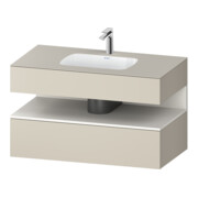Duravit Einbauwaschtisch-Möbel-Set Qatego 100x55x60cm, w m/ta matt, Konsolen-Waschtischunterbau