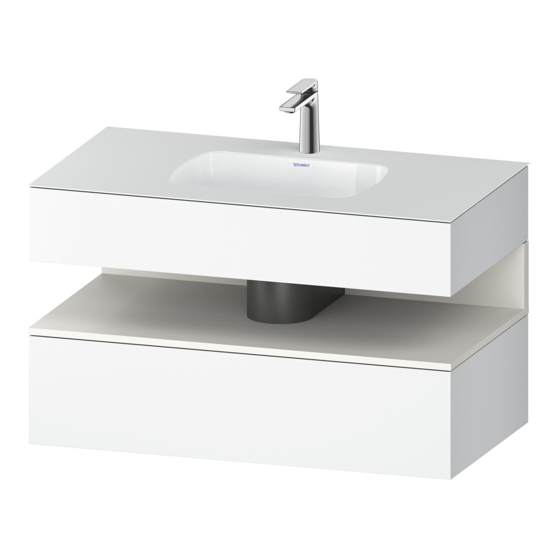 Duravit Einbauwaschtisch-Möbel-Set Qatego 100x55x60cm, w m/we ma, Konsolen-Waschtischunterbau
