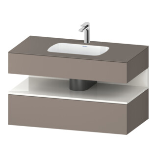 Duravit Einbauwaschtisch-Möbel-Set Qatego 100x55x60cm, we hg/b ma, Konsolen-Waschtischunterbau