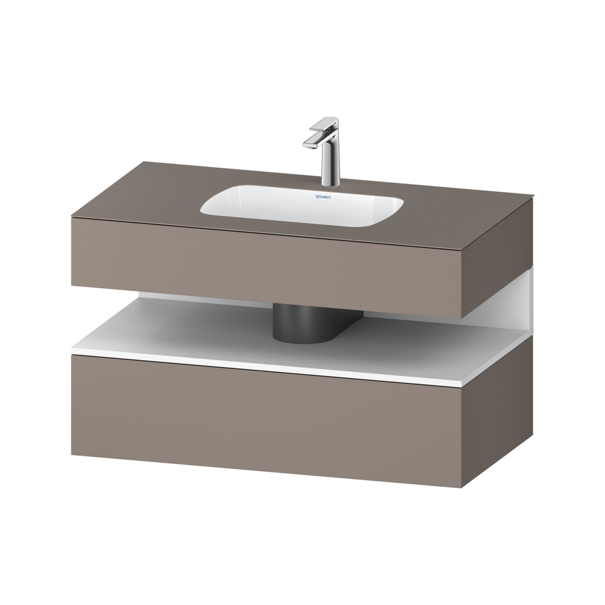 Duravit Einbauwaschtisch-Möbel-Set Qatego 100x55x60cm, we m/bas ma, Konsolen-Waschtischunterbau