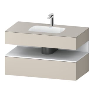 Duravit Einbauwaschtisch-Möbel-Set Qatego 100x55x60cm, we m/tau ma, Konsolen-Waschtischunterbau