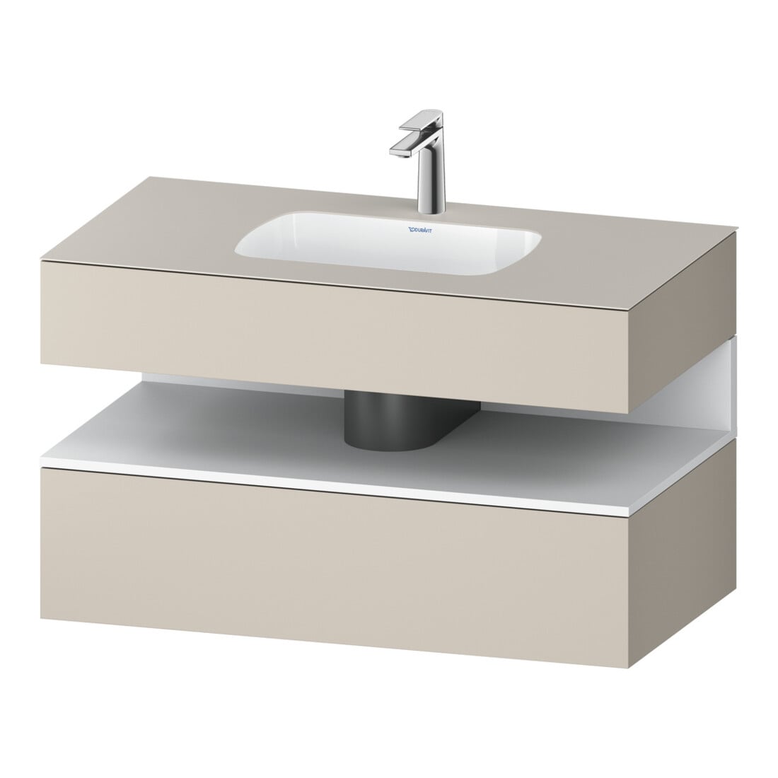 Duravit Einbauwaschtisch-Möbel-Set Qatego 100x55x60cm, we m/tau ma, Konsolen-Waschtischunterbau