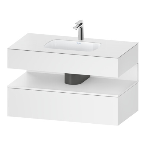 Duravit Einbauwaschtisch-Möbel-Set Qatego 100x55x60cm, we ma, Konsolen-Waschtischunterbau