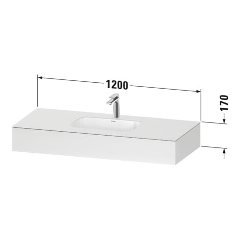 Duravit Einbauwaschtisch-Möbel-Set Qatego 120x55x17cm, ba m, m K, 1 Ausschn, m ÜL