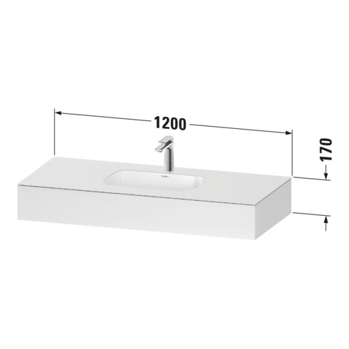 Duravit Einbauwaschtisch-Möbel-Set Qatego 120x55x17cm, gra m, m K, 1 Ausschn, m ÜL