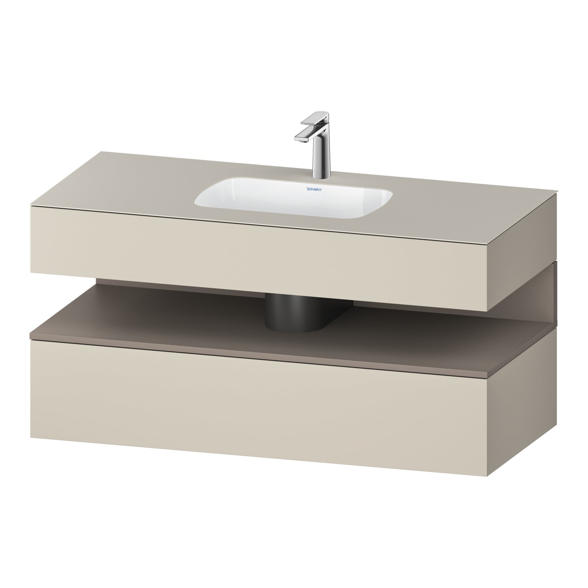 Duravit Einbauwaschtisch-Möbel-Set Qatego 120x55x60cm, ba m/ta m, Kon-WTU, B