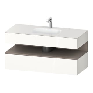 Duravit Einbauwaschtisch-Möbel-Set Qatego 120x55x60cm, ba m/we hgl, Konsolen-Waschtischunterbau