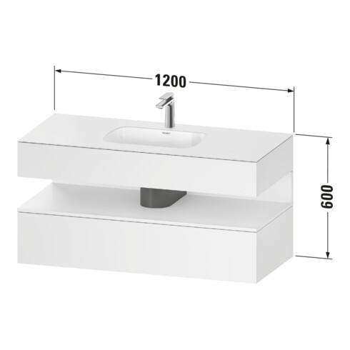 Duravit Einbauwaschtisch-Möbel-Set Qatego 120x55x60cm, E Ma/Ba m, Kon-WTU, B