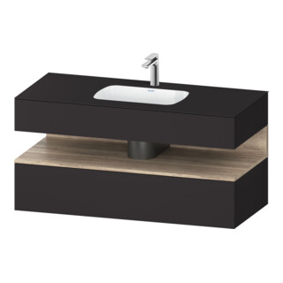Duravit Einbauwaschtisch-Möbel-Set Qatego 120x55x60cm, E Ma/Gra m, Kon-WTU, B