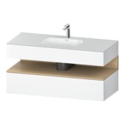 Duravit Einbauwaschtisch-Möbel-Set Qatego 120x55x60cm, E nat/weiß ma, Konsolen-Waschtischunterbau