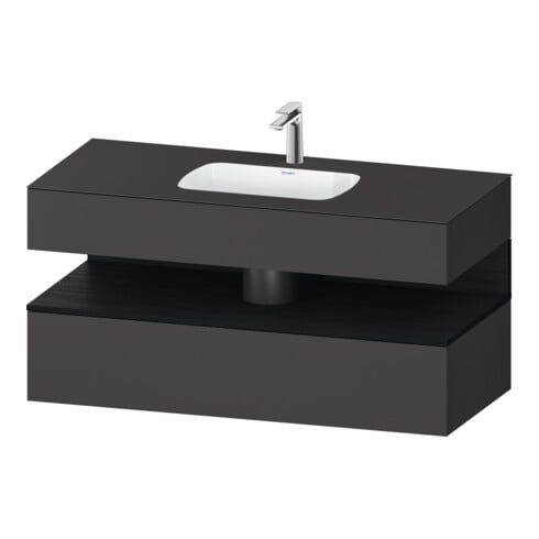 Duravit Einbauwaschtisch-Möbel-Set Qatego 120x55x60cm, E sw/gra ma, Konsolen-Waschtischunterbau